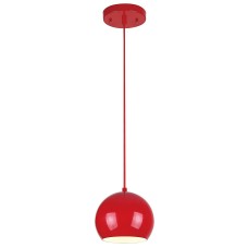 Westinghouse 6101700 Casual One-Light Adjustable Mini Pendant with Metal Shade, Red Finish